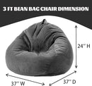 Bean Bag Chairs for Kids Chair Round Sofa Memory Foam Filling Reading Gaming Sofa for Living Room Bedroom by TinyTreasures Baby Boutique