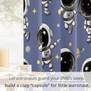 Kids Astronaut Blackout Curtains - 100% Blackout, Thermal Insulated, Noise Reducing, Perfect for Kids Room and Nursery, 2 Panels (Spacewalk Buddies, W52×L84) by TinyTreasures Baby Boutique