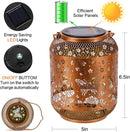 2 Pack Butterfly Solar Lanterns Outdoor Waterproof Rose Garden Decor Gifts for Women Mom Grandma Hanging Solar Lights Metal Lantern Decoration Outside for Yard, Patio, Backyard, Porch by GreenHaven Gardens