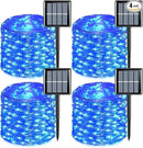 YEGUO 4 Pack Blue Solar Fairy Lights Outdoor Waterproof, Each 100 LED 33ft String Lights, 8 Modes Twinkle Lights by GreenHaven Gardens