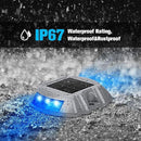 VOLISUN Solar Deck Lights, 8-Pack Led IP67 Waterproof Outdoor Warning Step Lights for Driveway, Sidewalk, Garden Pathway, Yard (Blue) by CozyNest Decor