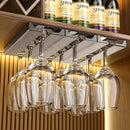 2 Pcs Wine Glass Holder,Stemware Rack Punch-free Hanging Under Cabinet for Bar,Kitchen and Restaurant (Grey) by CozyNest Decor