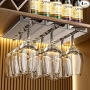 4 Pcs Wine Glass Holder Under Cabinet,Plastic Stemware Rack Punch-free Hanger Under Counter for Bar,Kitchen and Restaurant(Grey) by CozyNest Decor