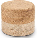 Wimarsbon 18'' Pouf Ottoman, Natural Braided Poof, Round Poufs, Rustic Handweave Lounge Pouffe, Boho Footrest Stool for Bedroom, Accent Table or Seat for Patio, Living Room by CozyNest Decor