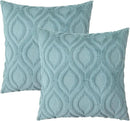 decorUhome Fall Throw Pillow Covers 22x22 Inch Set of 2, Soft Plush Decorative Faux Fur Aqua Solid Couch Pillow Covers, Accent Farmhouse Neutral Square Euro Pillow Cases for Sofa Bed Living Room by CozyNest Decor