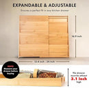 Bamboo Spice Drawer Organizer - Expandable 4 Tier Spice Rack (Need 3" Deep Drawer) 12" to 24" Wide, Seasoning Organizer, Organization Seasoning Rack insert (Jars Not Included) by CozyNest Decor