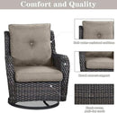 4 Pieces Patio Furniture Sets, Wicker Patio Swivel Glider Chair with Ottomans, Outdoor Furniture Set for Outside Porch, Deck, Balcony, Garden by GreenHaven Gardens
