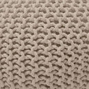 Ornavo Home Pouf Ottoman Foot Rest - 100% Cotton Pouffe - Hand Knitted Cable Braid Cord - Boho Round Stuffed Ottoman for Living Room, Bedroom - Beige by CozyNest Decor