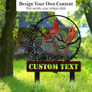 Personalized Garden Name Signs with Stake, Custom Red Bird Metal Decor Decorative Outside, Yard Outdoor Art Gift for Mom Grandmother, Patio House Warming Gifts New Home by CozyNest Decor