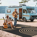 GENIMO Outdoor Rug 9' x 12' Waterproof for Patio Clearance, Reversible Lightweight Plastic Straw Camping Carpet, Large Area Rugs Mats for Rv, Backyard, Deck, Porch, Picnic, Balcony, Mix-Black & Brown by CozyNest Decor