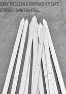 17-Inch Long Flat BBQ Skewers, HONSHEN Brazilian-style Stainless Steel 3/8 Inch Wide Blade with hardwood Handle barbecue skewers for Grilling Meat,Chicken,Shrimp,Vegetables-Set of 12 by GreenHaven Gardens