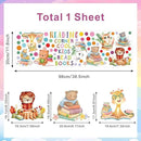 Reading Corner Decor,Reading Books Wall Decals,Learning Study Wall Stickers,Cartoon Animals Window Decals,Giraffe Bear Rabbit Read Books Stickers for Toddler Nursery Bedroom Classroom School by CozyNest Decor