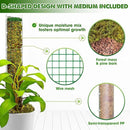DUSPRO D-Shaped Plastic Moss Poles for Climbing Plants Monstera Stackable Moss Pole for Plants Moss Plant Pole Handmade Moss Stick for Indoor Plants Grow Upward 2 Pack 16.5 inches by GreenHaven Gardens