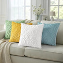 decorUhome Fall Throw Pillow Covers 22x22 Inch Set of 2, Soft Plush Decorative Faux Fur White Solid Couch Pillow Covers, Accent Farmhouse Neutral Square Euro Pillow Cases for Sofa Bed Living Room by CozyNest Decor