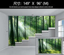 WFBHUA-Green Woodland Wallpaper Mural Foggy Forest Tree Wallpaper Nature Landscape Wall Murals for Bathroom Living Room (Not Peel and Stick) by CozyNest Decor