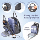 RUVALINO Diaper Bag Backpack, Multifunction Travel Pack Maternity Baby Changing Bags, Large Capacity, Waterproof, Dark Gray by TinyTreasures Baby Boutique
