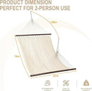 Lazy Daze Hammocks 10.5 FT Double 2 Person Caribbean Rope Hammock, Hand Woven Polyester Hammock with Spreader Bars, for Outside Outdoor Backyard Patio Poolside,450 LBS Capacity, Cream by GreenHaven Gardens