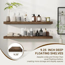 36 Inch Floating Shelves, 36"x9.25"x1.5" Inch Deep Floating Shelves for Wall, Wooden Shelves for Bathroom, Bedroom, Living Room, Brown by CozyNest Decor
