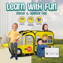 Kiddzery School Bus Pop Up Kids Play Tent - Tents with Sound Play Button for Toddler & Up - Girls and Boys Magic Wheels Bus for Indoor & Outdoor - Pretend Toy Playhouse - Playhouses for Toddlers by TinyTreasures Baby Boutique
