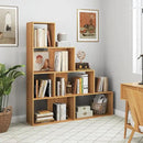 Tangkula 4-Tier Stepped Bookshelf, Freestanding 6 Cubes Ladder Bookcase with Anti-Tipping Kits, 64" Tall Modern Wooden Storage Display Rack for Home Office Living Room Study (1, Natural) by CozyNest Decor