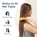 Crave Naturals Glide Thru Hair Brush - 2 Pack Detangler Brush for Curly, Straight, Wet or Dry Hair - Gentle Detangling Brushes for Adults, Kids, Toddlers, 7.5"x3" - Coral and Turquoise by TinyTreasures Baby Boutique