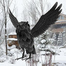 Natelf Solar Owl Decoy Sculptures & Statues Halloween Decoration, Standing Metal Bird Deterrent to Scare Birds Squirrels Away for Outdoor Garden Yard Patio, Black by GreenHaven Gardens