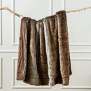 BATTILO HOME Luxury Brown Faux Fur Blanket Thick Warm Elegant Cozy Fuzzy Throw for Couch, Bed, Sofa Fluffy Blankets Decorative Reversible to Plush Velvet, 50"x60" by CozyNest Decor