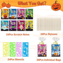 ZMLM Rainbow Scratch Party Favors Kids: Birthday Gifts Toy Bulk Scratch Art Notebook 24 Pack Birthday Goodie Bags Stuffers Girls Boys Art Craft Pad Classroom Prizes School Teacher Supplies (Halloween) by TinyTreasures Baby Boutique