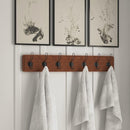HBCY Creations Rustic Brown Solid Wood Wall Mounted Coat Rack with Shelf, 7 Hooks, 34" Long - Kitchen, Mudroom, Entryway, Bathroom - Includes Mounting Hardware, Coat Hanger, Dog Leash Hooks by CozyNest Decor