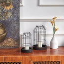 PHOSPHOR Home Decor Candle Lanterns, Set of 2 Rustic Cage Candle Holder, Tian Yuan Nong she，for Living Room, Fireplace Mantle, Dining Table Centerpieces Home Kitchen Decor by CozyNest Decor