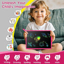 Teen Girl Birthday Gifts, 0 SMALL MODEL LCD Writing Tablet for Kids, Educational Toys for 3-10+ Years, Toddler Toys for 1-2 Year Old, Large Rechargeable Doodle Board Pad, Easter Basket Stuffers (Pink) by TinyTreasures Baby Boutique