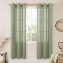 LAMIT Linen Curtians for Living Room 80 Inch Length, Bronze Grommet Light Filtering Semi Sheer Neutral Lightweight Rustic Farmhouse Boho Drapes for Bedroom, 2 Panels, Sage Green, 34 x 80 Inch by CozyNest Decor