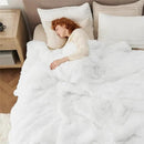 Bedsure GentleSoft Fluffy White Blankets Queen Size for Bed, Thick Sherpa Faux Fur Fleece Fuzzy Plush Winter Warm Heavy Soft Queen Blankets, Bedroom Decor White Gifts Cozy Gifts for Women Men, 90x90 by CozyNest Decor