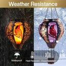 pearlstar Hot Air Balloon Solar Lantern with Flickering Flame Light Outdoor Solar Hanging Lights Waterproof for Garden Yard Farmhouse Patio Pathway Christmas Decoration,Glass&Metel(Cardinal) by GreenHaven Gardens