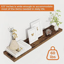 32Inch Floating Shelves for Wall 2 Pack Wood Shelves for Kitchen, Bathroom, Bedroom Wall Mounted Rustic Wood Floating Shelf with Invisible Brackets for Books, Storage, Decor, Rustic Brown by CozyNest Decor