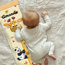 Personalized Name Growth Chart Wall Decor for Kids – Canvas Removable Height Chart Measuring Ruler 59" x 7.9" (Giraffes) by TinyTreasures Baby Boutique