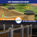 APONUO Solar Post Cap Lights for 4x4 Wood & Vinyl Posts, IP44 Waterproof Cool White LED 4x4 Post Solar Lights, Outdoor Garden Patio Yard Decor, 16 Pack (Black) by GreenHaven Gardens