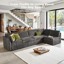 Modular Sectional Sofa with Chaise U Shaped Sectional Couch for Living Room, 5-Seater Comfy Cloud Couches, Plush Corduroy, Gray by CozyNest Decor