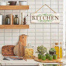 Kitchen Sign Wall Decor, Kitchen Wall Art with Plant Print, Rustic Farmhouse Wall Hanging Plaque Home Kitchen Decorative Kitchen, 4.7 x 13.7 inches by CozyNest Decor