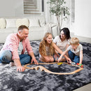 Ultra Soft Rug for Living Room, 3X5 Fluffy Shag Area Rug for Bedroom, Modern Shaggy Carpets Fuzzy Rug for Teens Dorm Nursery Home Decor Aesthetic, Upgrade Anti-Skid Durable, Tie Dye Black and Grey by TinyTreasures Baby Boutique