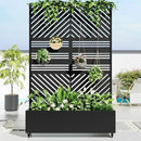 Casaphoria Metal Raised Garden Bed with Trellis and Wheels, 72"x47"x16" Planter Box for Climbing Plants, Vegetables & Vines, Features Drainage Holes and Privacy Screen, Black(Parallel&Harold) by GreenHaven Gardens