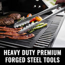 Grillaholics Premium BBQ Grill Tools – The Ultimate Grilling Gift for Dad - Luxury 4-Piece Barbecue Utensils Grill Set with Wooden Gift Box by GreenHaven Gardens