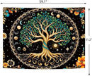 Delur Tree of Life Tapestry Moon Phase Nature Flower Plant Tapestry Wall Hanging Boho Mandala Spiritual Sun Aesthetic Psychedelic Headboard for Bedroom Living Room Home Decor (51.2" x 59.1") by CozyNest Decor