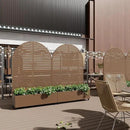 Casaphoria Metal Raised Garden Bed with Trellis and Wheels, 72"x47"x16" Arched Planter Box for Climbing Plants, Vegetables & Vines, Features Drainage Holes and Privacy Screen (Brown-Louvered)