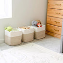 NaturalCozy 13 Inch Cube Storage Bins Cotton Rope Woven Baskets for Organizing 3-Pack | 13 x 13 Storage Cubes | Fabric Square Storage Baskets for Shelves Organizer, Kids Toy Bins, Closet Baby Nursery by TinyTreasures Baby Boutique