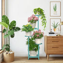 TOSKING 5 Tier Tall Plant Stand Indoor Outdoor, Heavy Duty Corner Shelf for Plants & Decor, Space Saving 3.9FT Metal Flower Pot Stand for Balcony, Garden, Living Room, Patio (Blue, 47in) by GreenHaven Gardens