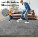 5x8 Area Rug for Living Room: Fluffy Shag Soft Washable Rugs Fuzzy Plush Indoor Carpet for Bedroom Nursery Playroom Dorm Kids Girls Boys Room (Dark Grey, 5'x8') by TinyTreasures Baby Boutique