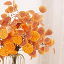 Eucalyptus Stems, 4PCS Artificial Lemon Stems Faux Citrus Branches Plastic Decor for Kitchen, Table Centerpieces, Entryway, Thanksgiving Wedding Party (Orange) by CozyNest Decor