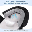 COOLBEBE Upgraded 3-in-1 Babybody Support & Strap Covers Set for Newborn Infant - Extra Soft Car Seat Insert Cushion Pad, Perfect for Carseats, Strollers, Swing, Black by TinyTreasures Baby Boutique