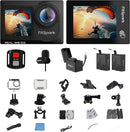 Eagle i15 ProMax Real 4k30FPS 20MP WiFi Action Camera Touch Screen EIS Stabilization Dual Screens Underwater Waterproof Sports Camera, 2 Batteries, Dock, External Microphone, Accessories Kit by TinyTreasures Baby Boutique